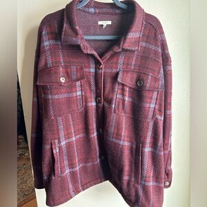 Women’s Plus Plaid Button-Up Shacket